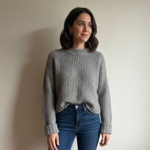 Simons Twik Sz L Chunky Oversized Relaxed Grey Sweater